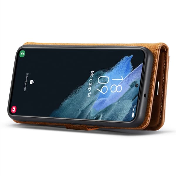 DG.MING 2-in-1 Magnet Wallet Samsung Galaxy S24 Cognac
