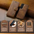 Miniatyrbild 4 av 10: DG.MING 2-in-1 Magnet Wallet Samsung Galaxy S24 Cognac