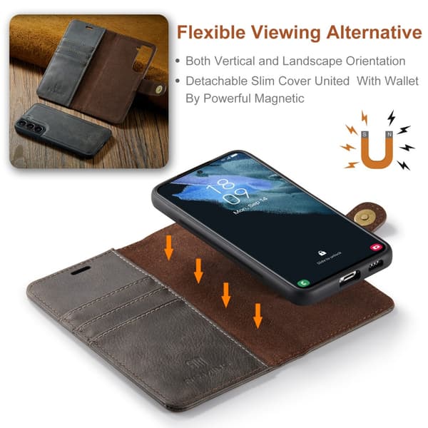 DG.MING 2-in-1 Magnet Wallet Samsung Galaxy S24 Brown