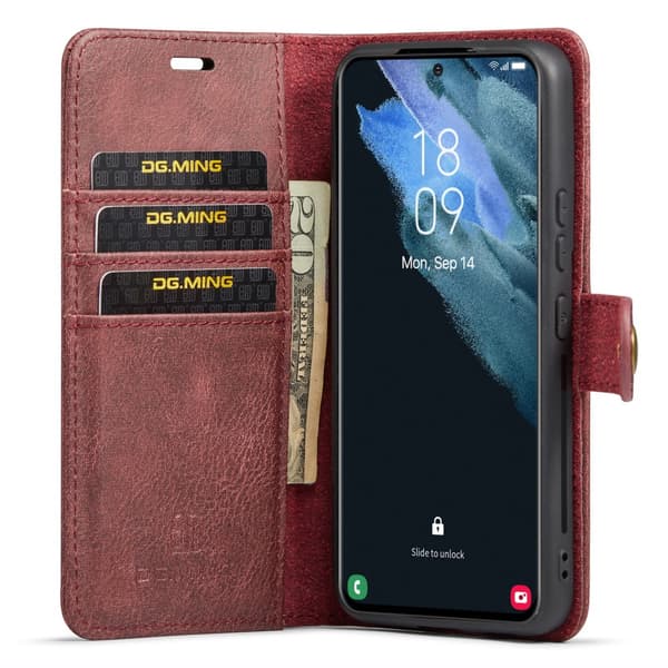 DG.MING 2-in-1 Magnet Wallet Samsung Galaxy S24 Red