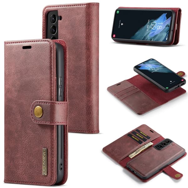 DG.MING 2-in-1 Magnet Wallet Samsung Galaxy S24 Red