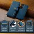 Miniatyrbild 4 av 10: DG.MING 2-in-1 Magnet Wallet Samsung Galaxy S24 Plus Blue