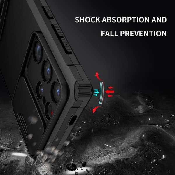 Kickstand Skal Samsung Galaxy S24 Ultra Kameraskydd Svart