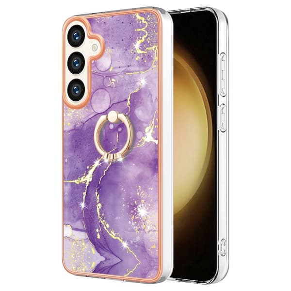 Skal Med Ringhållare Samsung Galaxy S24 Lila Marmor
