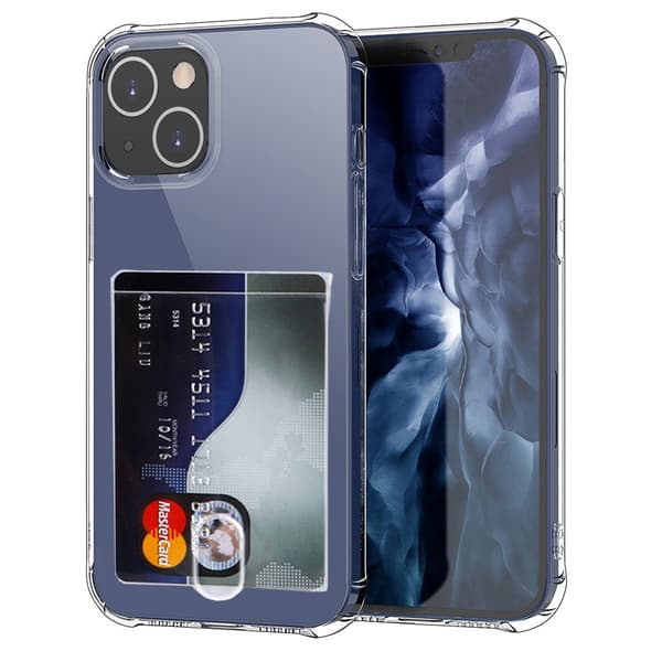 iPhone 15 plus - St�td�mpande Praktiskt Skal med Korth�llare