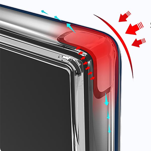 iPhone 15 plus - St�td�mpande Praktiskt Skal med Korth�llare