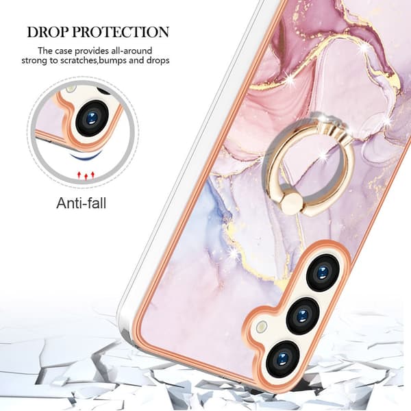 Skal Med Ringhållare Samsung Galaxy S24 Rosé Marmor