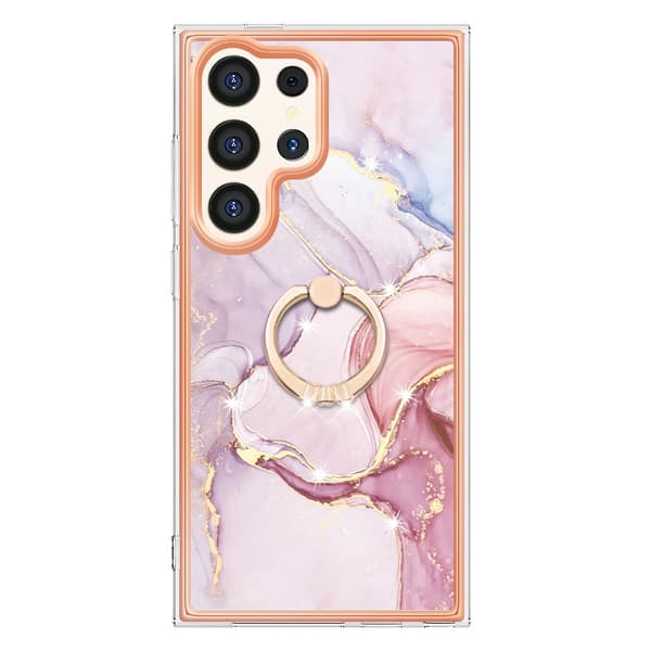 Skal Med Ringhållare Samsung Galaxy S24 Ultra Rosé Marmor