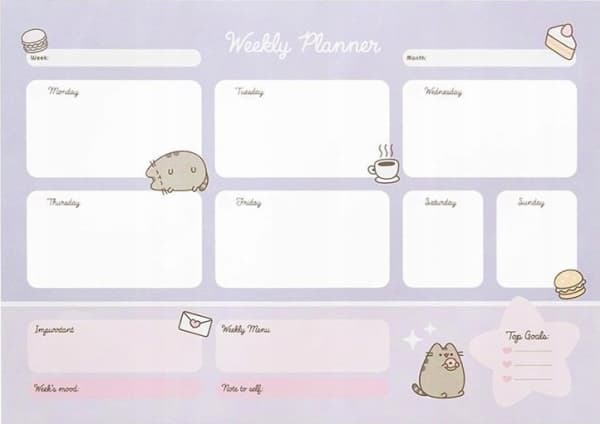 Pusheen - Veckoplanerare från kollektionen Moments 54 sidor A3