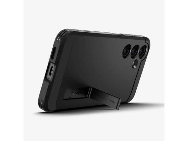 Spigen Tough Armor - Baksidesskydd för mobiltelefon - polykarbonat, termoplastisk polyuretan (TPU) - svart - för Samsung Galaxy S24