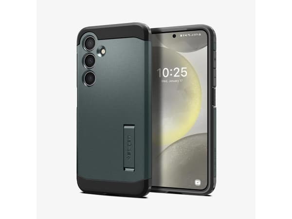 Spigen Tough Armor, suojakuori, Samsung, Galaxy S24 (2024), 15,8 cm (6,2"), musta, vihreä