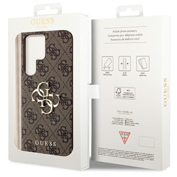 Guess Galaxy S24 Ultra Mobilskal Big Metall Logo - Brun
