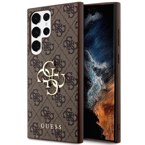Guess Galaxy S24 Ultra Mobilskal Big Metall Logo - Brun