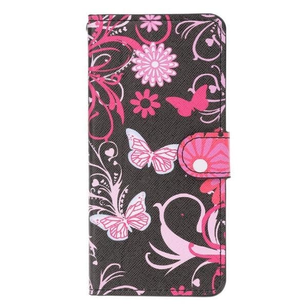 Plånboksfodral Huawei P30 - Svart med Fjärilar