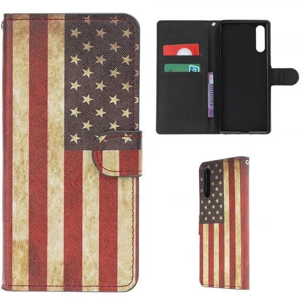 Plånboksfodral Huawei P30 - Flagga USA