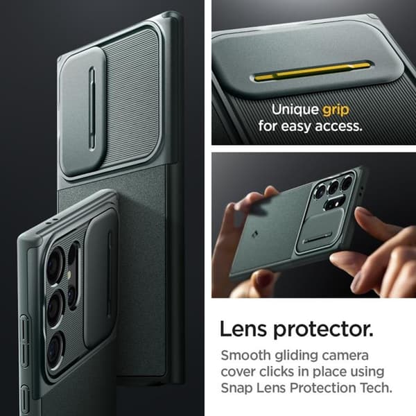 Spigen Galaxy S24 Ultra Mobilskal Optik Armor - Abyys Grön