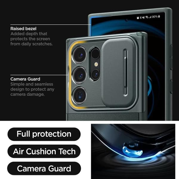 Spigen Galaxy S24 Ultra Mobilskal Optik Armor - Abyys Grön