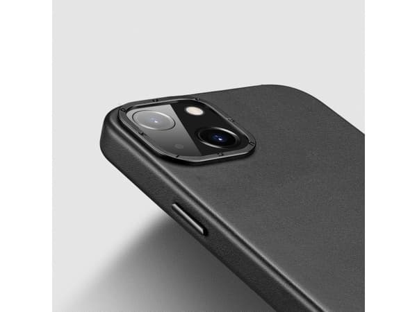 Dux Ducis Dux Ducis Grit Lærveske til iPhone 14 Max Elegant kunstskinndeksel (MagSafe-kompatibel) Svart