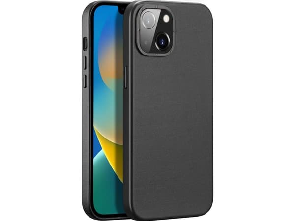 Dux Ducis Dux Ducis Grit Lærveske til iPhone 14 Max Elegant kunstskinndeksel (MagSafe-kompatibel) Svart