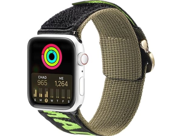 Dux Ducis Dux Ducis hihna (ulkoiluversio) Apple Watch Ultra, SE, 8, 7, 6, 5, 4, 3, 2, 1 (49, 45, 44, 42 mm) nailonhihna rannekoru musta-vihreä