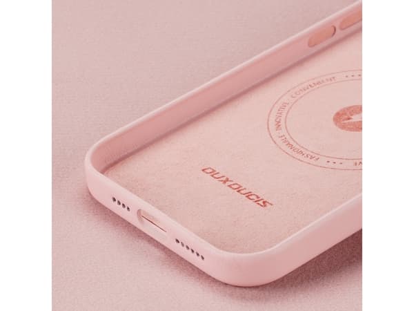 Dux Ducis Dux Ducis Grit Lærveske til iPhone 14 Max Elegant kunstskinndeksel (MagSafe-kompatibel) Rosa