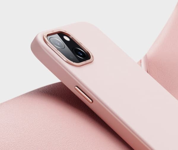 Dux Ducis Dux Ducis Grit Lærveske til iPhone 14 Max Elegant kunstskinndeksel (MagSafe-kompatibel) Rosa