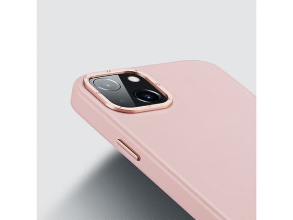 Dux Ducis Dux Ducis Grit Lærveske til iPhone 14 Max Elegant kunstskinndeksel (MagSafe-kompatibel) Rosa