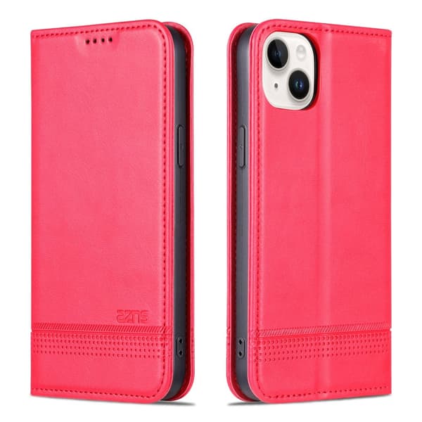 iPhone 15 plus - Pl�nboksfodral Magnetisk i L�der 3-kortfack
