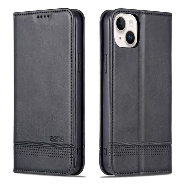 iPhone 15 plus - Pl�nboksfodral Magnetisk i L�der 3-kortfack
