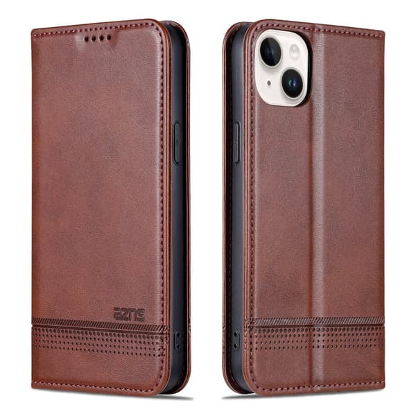 iPhone 15 - Plånboksfodral 3-kortfack i Läder