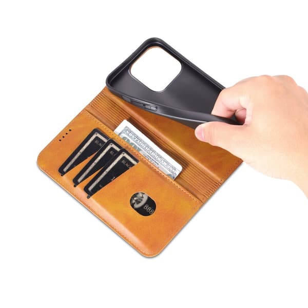 iPhone 15 pro max - Magnetisk Läderfodral med 3-kortfack