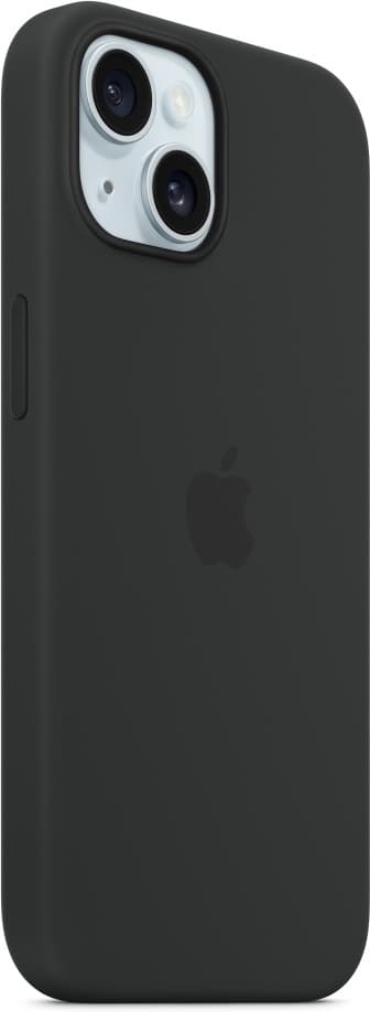 Apple iPhone 15 silikonfodral med MagSafe, svart
