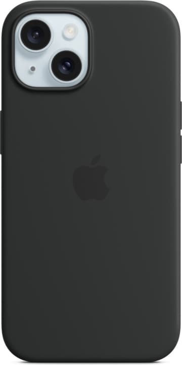 Apple iPhone 15 silikonfodral med MagSafe, svart