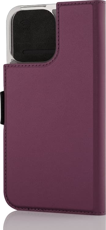 Wave BookCase -suojakotelo, MagSafe-yhteensopiva, iPhone 15 Pro Max, smoky sangria