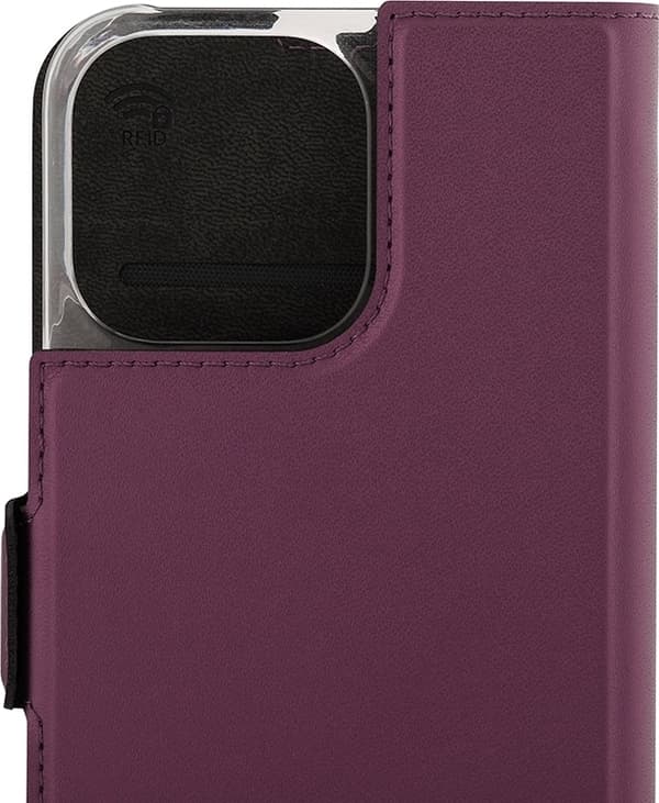 Wave BookCase -suojakotelo, MagSafe-yhteensopiva, iPhone 15 Pro Max, smoky sangria