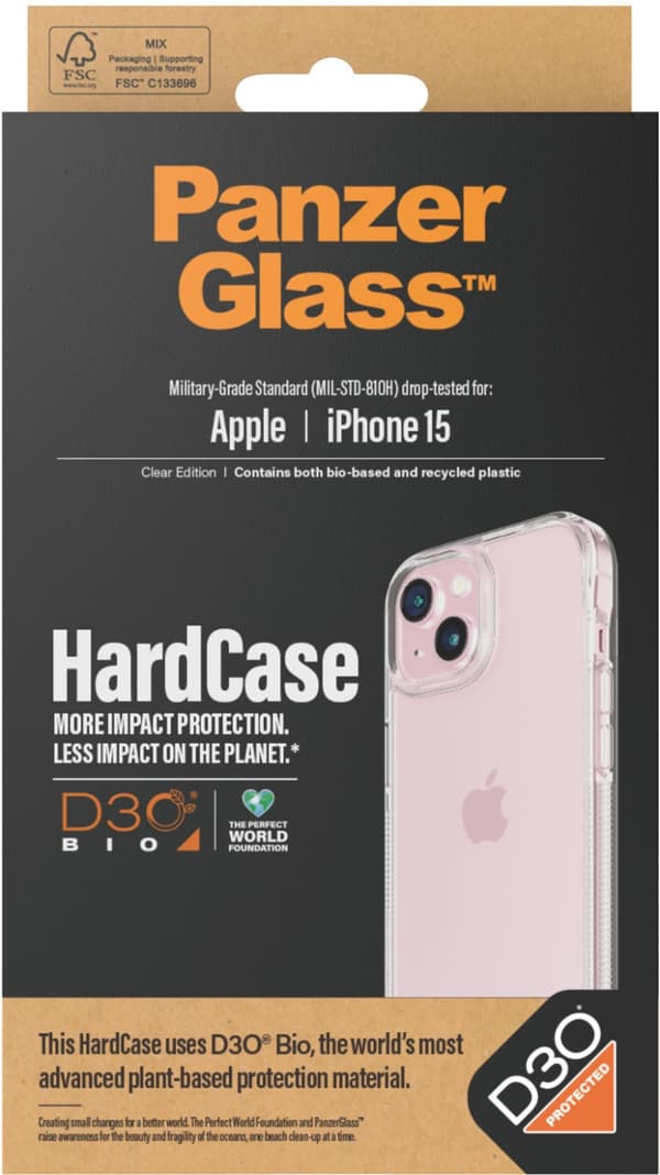 PanzerGlass HardCase with D3O -suojakotelo, iPhone 15