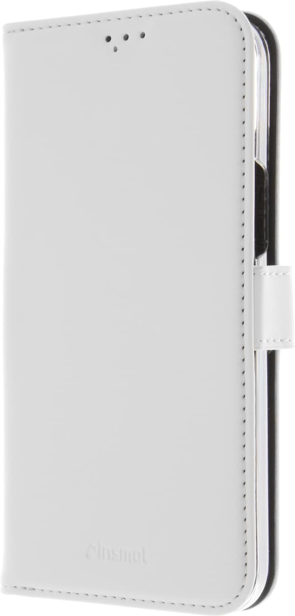 Insmat Exclusive Flip Case -lompakkokotelo, iPhone 15, valkoinen