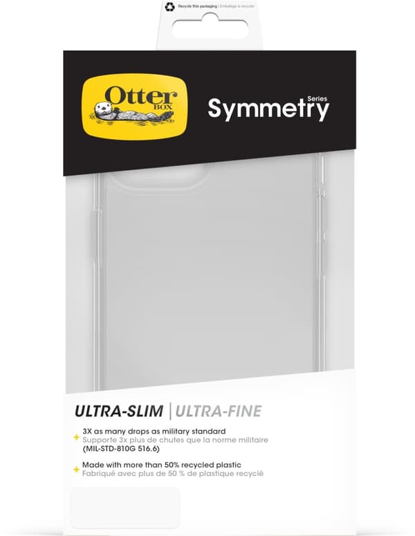 Otterbox Symmetry Clear beskyttelsesveske, iPhone 15/14/13, gjennomsiktig