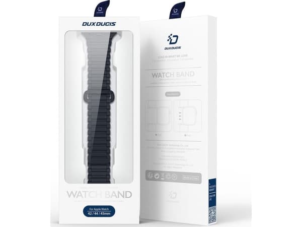 Dux Ducis Dux Ducis-rem (panserversjon) Apple Watch Ultra, SE, 8, 7, 6, 5, 4, 3, 2, 1 (49, 45, 44, 42 mm) Silikonmagnetisk armbånd blå