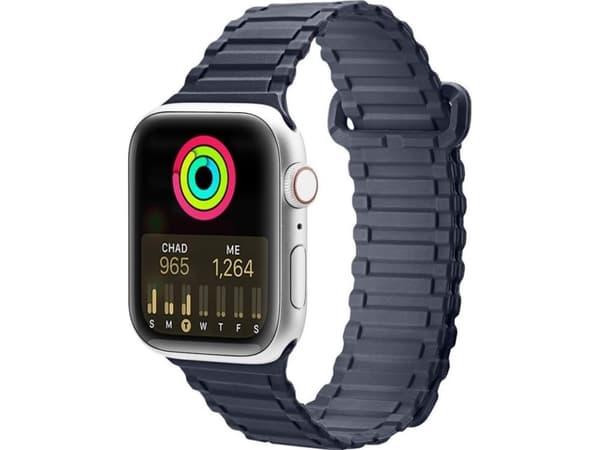 Dux Ducis Dux Ducis-rem (panserversjon) Apple Watch Ultra, SE, 8, 7, 6, 5, 4, 3, 2, 1 (49, 45, 44, 42 mm) Silikonmagnetisk armbånd blå