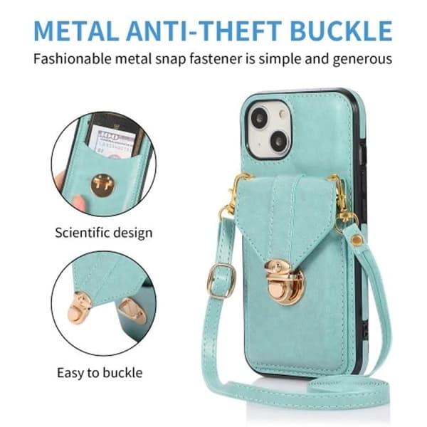 iPhone 15 Halsbandsskal Korthållare - Grön