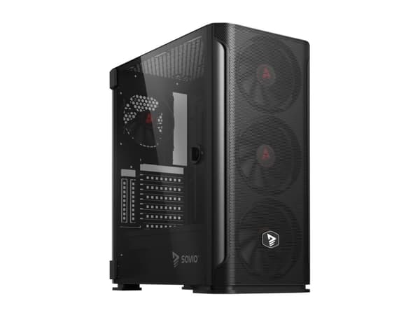Savio SHADOW X2, Midi Tower, PC, Svart, ATX, EATX, ITX, Mini-ATX, Nät, SPCC