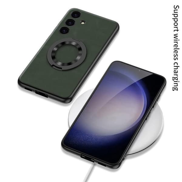 GKK Galaxy S24 Mobilskal Magsafe Ringhållare Kickstand - Grön