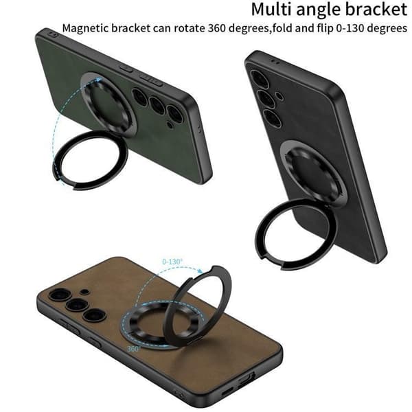 GKK Galaxy S24 Mobilskal Magsafe Ringhållare Kickstand - Grön