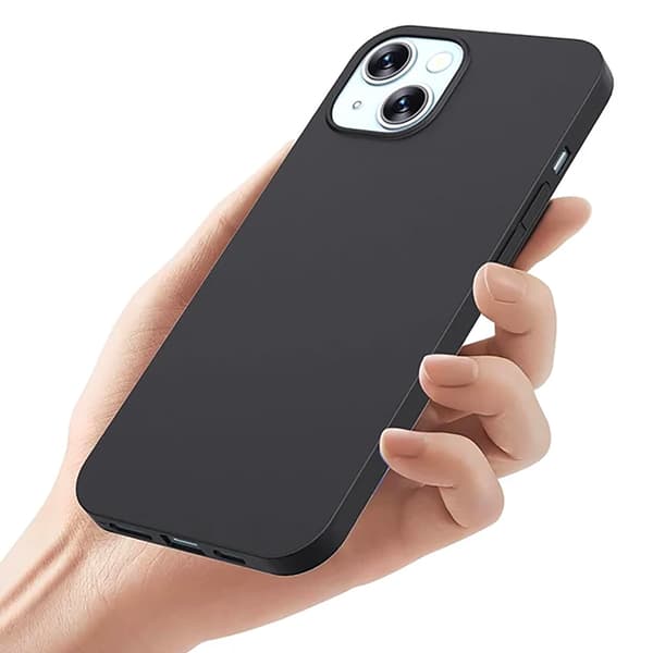 iPhone 15 PLUS - Mattbehandlat Skyddsskal med Stötdämpande Silikon Svart