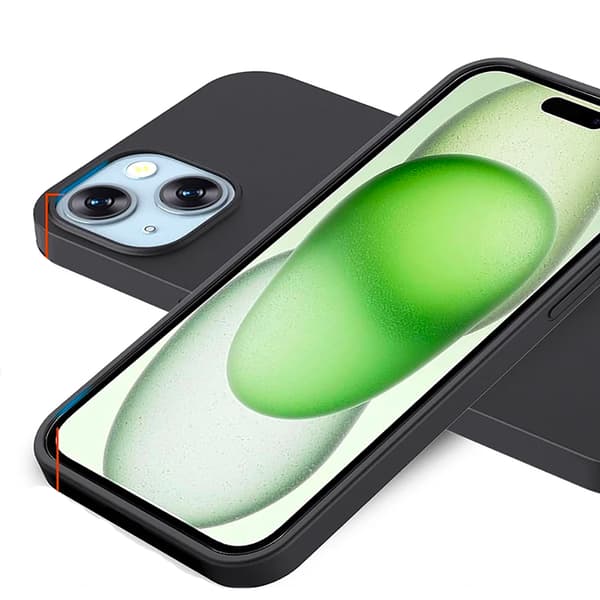 iPhone 15 PLUS - Mattbehandlat Skyddsskal med Stötdämpande Silikon Svart