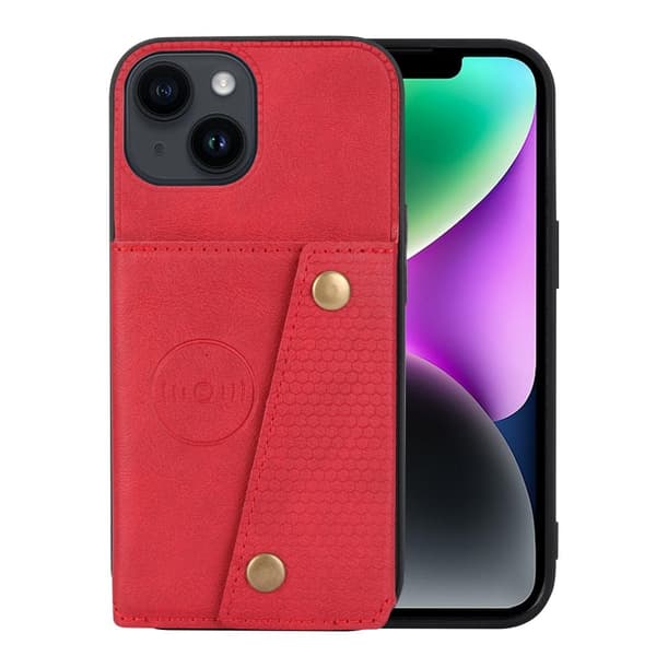 iPhone 15 - Lyxigt Retro Läder Plånboksfodral 4-Kortfack