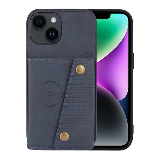 iPhone 15 - Lyxigt Retro Läder Plånboksfodral 4-Kortfack