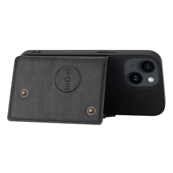 iPhone 15 - Lyxigt Retro Läder Plånboksfodral 4-Kortfack