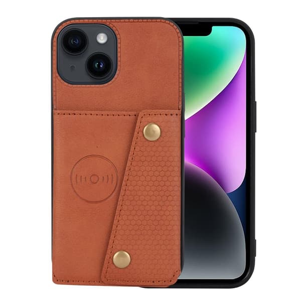 iPhone 15 - Lyxigt Retro Läder Plånboksfodral 4-Kortfack